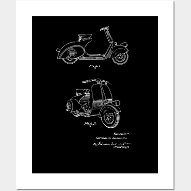 Motorcycle Vintage Patent Drawing Wall Art by TheYoungDesigns